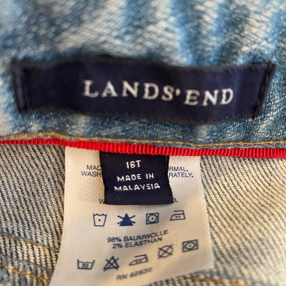 Lands' End Blue Denim Jeans Classic Style